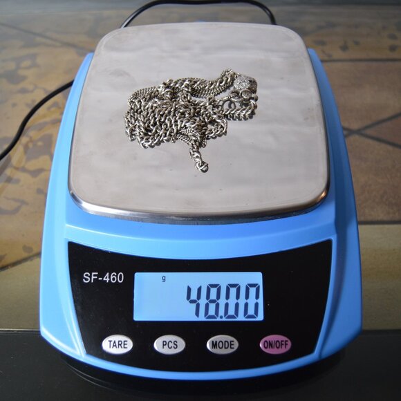 Multi-Strand Sterling Silver Chain Necklace with Diamond Pendant by Sheryl Lowe - Picture 9 of 9